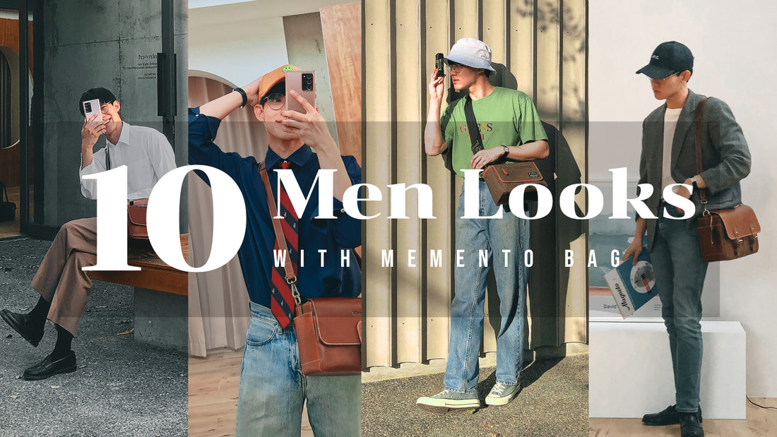 10 Men Looks with memento bag. Memento bag are made of leather genuine leather bag camera bag small mini satchel medium classic bag